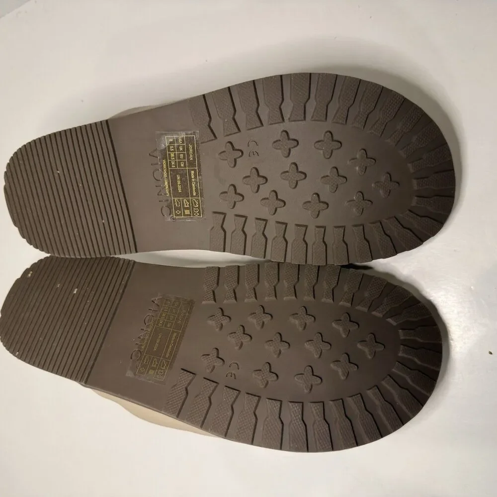 Vionic Jordan Mule Clogs Womens 8 Beige Leather Slip On Comfort Loafers EUC